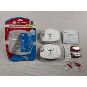 First Alert Carbon Monoxide Alarm 2 Pack White CO400 Battery Operated Open Box